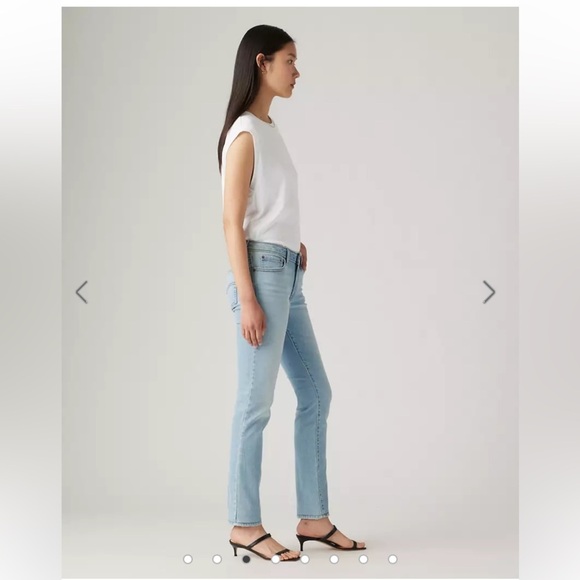 LEVI’S 524 TOO SUPERLOW LIGHT WASH SKINNY JEANS W/COLORED POCKET TOP STITCHING - Picture 5 of 16
